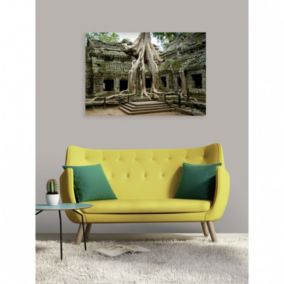 Tableau verre acrylique Angkor Vestiges 130 x 90 cm - Décoration murale photo pour la maison