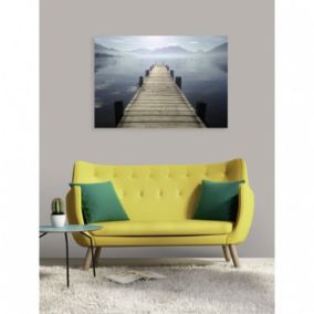 Tableau verre acrylique Annecy Dans La Brume 130 x 90 cm - Décoration murale photo pour la maison