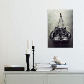 Tableau verre acrylique Boxe gants vintage 40 x 60 cm - Décoration murale photo pour la maison