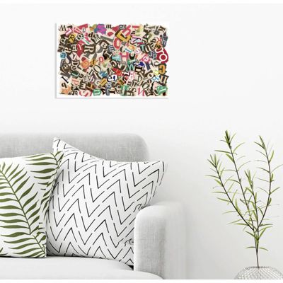 Tableau verre acrylique Papiers Colles 60 x 40 cm - Décoration murale photo pour la maison