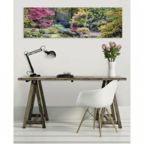 Tableau verre acrylique Petit Pont Zen 130 x 40 cm - Décoration murale photo pour la maison