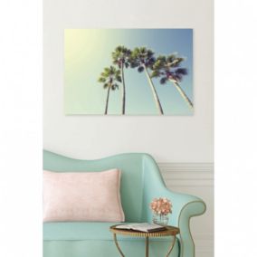 Tableau verre acrylique Sous Les Palmiers 90 x 60 cm - Décoration murale photo pour la maison