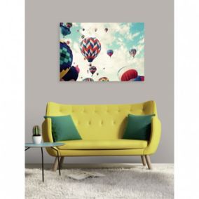 Tableau verre acrylique Vol De Montgolfieres 130 x 90 cm - Décoration murale photo pour la maison