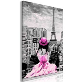 Tableau Villes Paris Colour (1 Part) Vertical Pink 40x60 cm