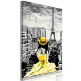 Tableau Villes Paris Colour (1 Part) Vertical Yellow 80x120 cm