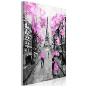 Tableau Villes Paris Rendez-Vous (1 Part) Vertical Pink 80x120 cm