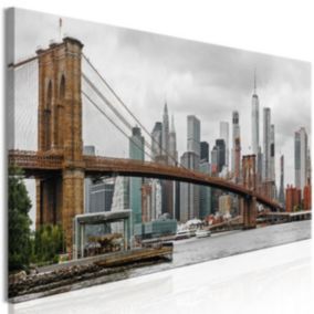 Tableau Villes Road to Manhattan (1 Part) Narrow Colourful 135x45 cm