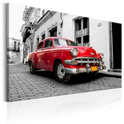 Tableau Vintage Cuban Classic Car (Red) 90x60 cm