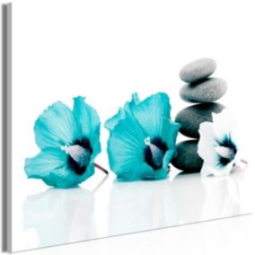 Tableau Zen Calm Mallow (1 Part) Wide Turquoise 120x80 cm