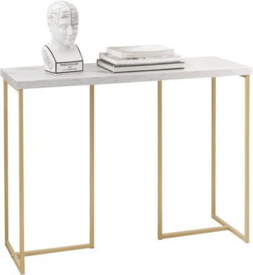 TableConsole,d'Appoint,Bout de Canapé,Effet Marbre,Cadre en Fer Haute QualitéFSB58-G SoBuy