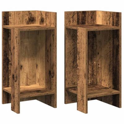 Tables d'appoint 2 pcs avec étagère vieux bois 25,5x27x60 cm vidaXL