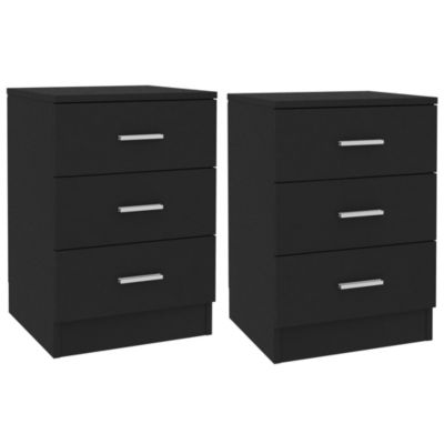 Tables de chevet 2 pcs Noir 38x35x56 cm Bois d'ingénierie vidaXL