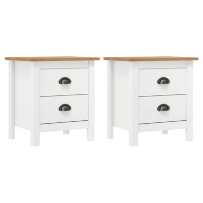Tables de chevet Hill 2 pcs Blanc 46x35x49,5 cm Bois pin solide vidaXL