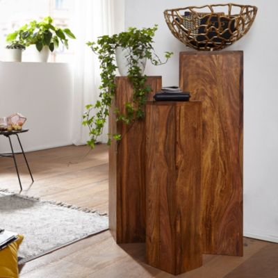 Tables gigogne Bois Massif Table d'appoint Lot de 3 Table Basse Ensemble FineBuy