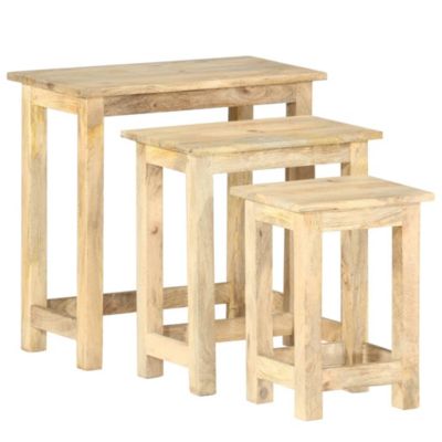 VidaXL Tables basses gigognes 3 pcs, Blanc brillant Aggloméré