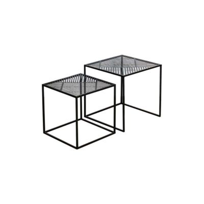 Tables gigognes en métal carrées (Lot de 2) Riga