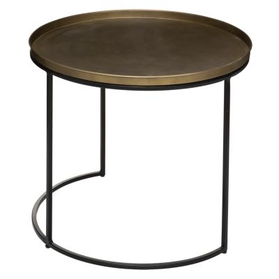 Tables gigognes, métal, doré, D.51/D.56 cm, Atmosphera Basile