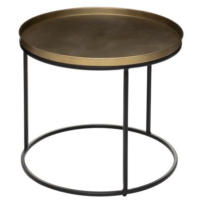 Tables gigognes, métal, doré, D.51/D.56 cm, Atmosphera Basile