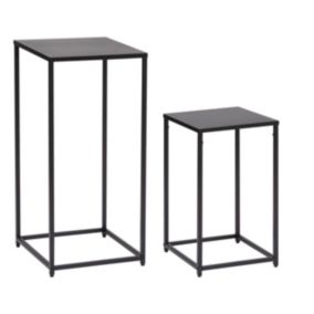 Tables gigognes, métal, noir, L.30/L.34 cm, Atmosphera Gota