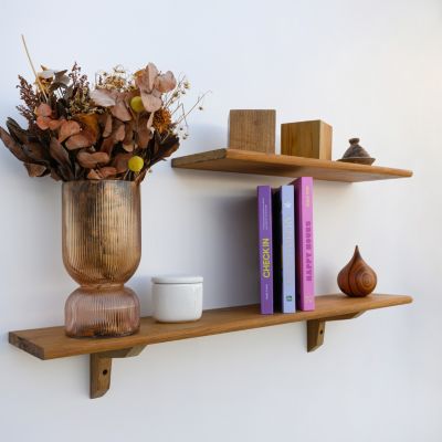 Tablette Bois Teck Huilé Rectangle - Etagère Murale - 18x180x900mm - Etagère de Bureau, Cuisine, Salle de bain, Salon