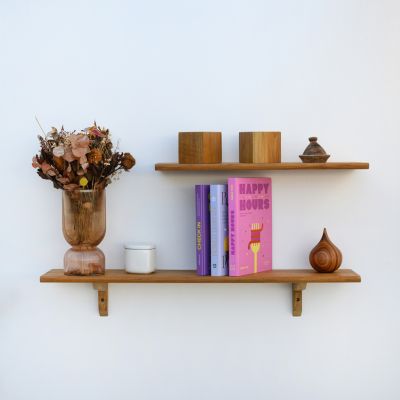 Tablette Bois Teck Huilé Rectangle - Etagère Murale - 18x180x900mm - Etagère de Bureau, Cuisine, Salle de bain, Salon