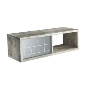 Tablette Cube Rectangulaire 60X20cm Finition Vintage Avec Portes En Fer