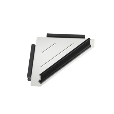 Tablette d'angle murale à clipser avec raclette inox et noir, Mat Inter Cosmopolitan