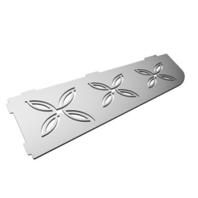 Tablette d'angle murale de douche en inox  Triple Floral L.305mm - Acier brossé