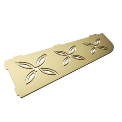 Tablette d'angle murale de douche en inox Triple Floral L.305mm - Or brossé