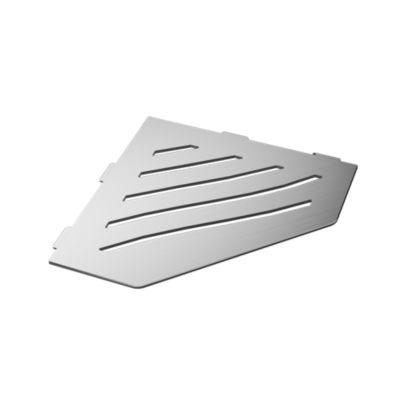 Tablette d'angle murale de douche en inox  Waves L.195mm - Acier brossé