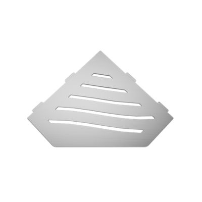 Tablette d'angle murale de douche en inox  Waves L.195mm - Acier brossé