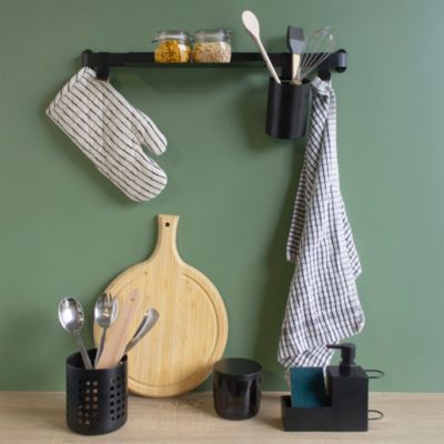 Tablette de cuisine en métal coloris noir l. 30 cm