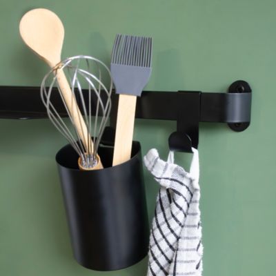 Tablette de cuisine en métal coloris noir l. 30 cm