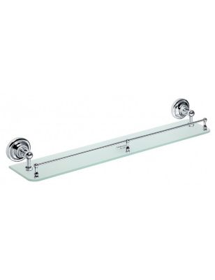 Tablette de douche murale avec rail RETRO en verre 60 x8,7 x12 cm