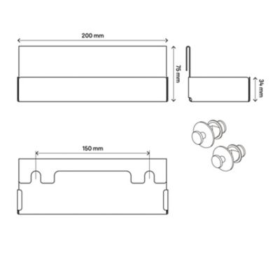 Tablette en métal GoodHome Muromi blanche pour sèche-serviettes