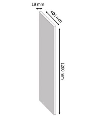 Tablette mélaminé béton Kala 40 x 120 cm,ép.1,8 cm