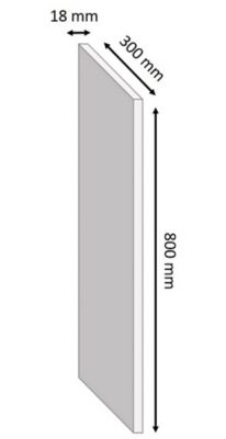 Tablette mélaminé blanc 30 x 80 cm, ép.1,8 cm
