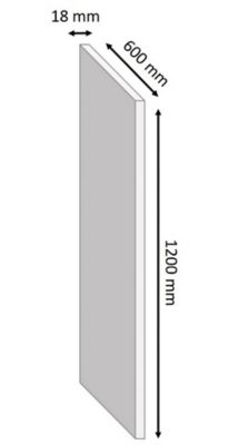 Tablette mélaminé blanc 60 x 120 cm, ép.1,8 cm