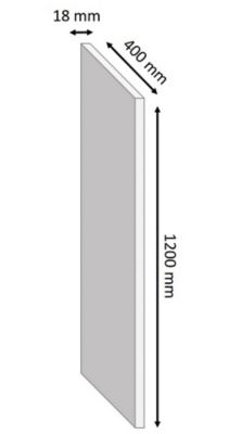 Tablette mélaminé chêne blanchi 40 x 120 cm, ép.1,8 cm