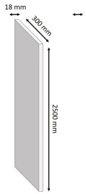 Tablette mélaminé chêne gris - 250 x 30 cm, ép.18 mm (vendu à la tablette)
