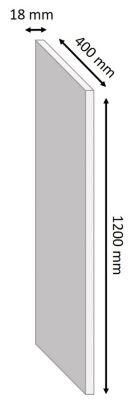 Tablette mélaminé chêne pâle, 120 x 40 cm, ép.18 mm
