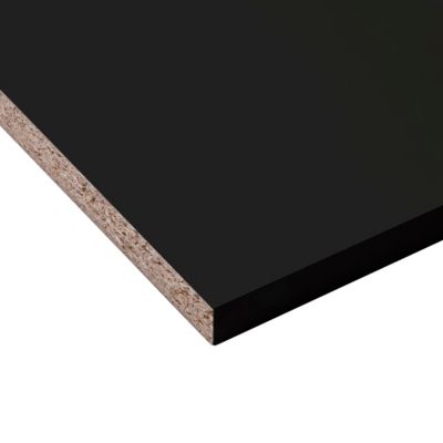 Tablette mélaminé noir Berb 50 x 250 cm,ép.1,8 cm