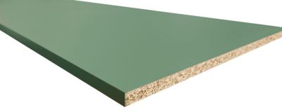 Tablette mélaminée couleur vert olive 250x50x1.8 Cm