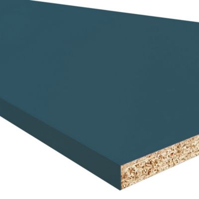 Tablette mélaminée Ninna couleur bleu abysse 250x50x1.8 Cm