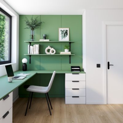 Tablette mélaminée Ninna couleur vert olive 250x50x1.8 Cm
