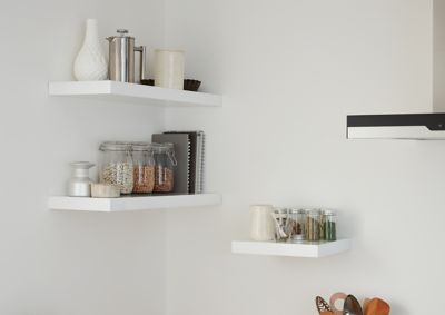 Tablette murale avec fixation invisible GoodHome Cusko blanc brillant 60 cm