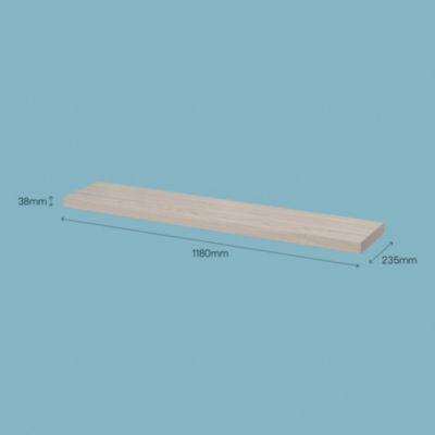 Tablette murale avec fixation invisible GoodHome Cusko effet chêne clair 118 cm