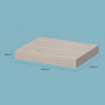 Tablette murale avec fixation invisible GoodHome Cusko effet chêne clair 30 cm