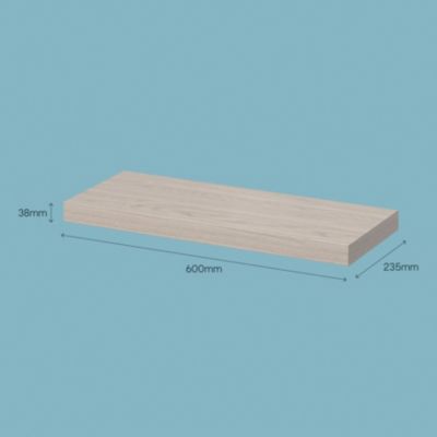 Tablette murale avec fixation invisible GoodHome Cusko effet chêne clair 60 cm