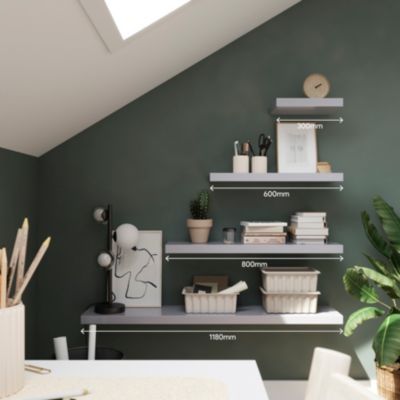 Tablette murale avec fixation invisible GoodHome Cusko gris 118 cm
